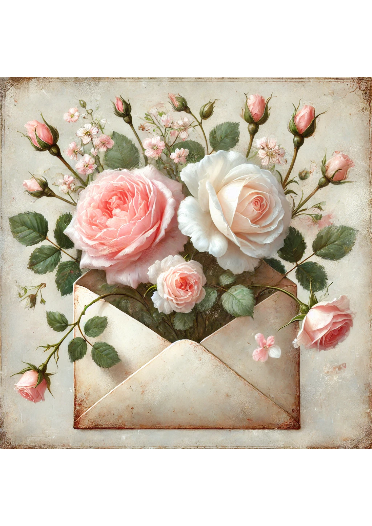 Reispapier für Decoupage-Rosen im Umschlag Vintage Full Kat. Nr. 3136