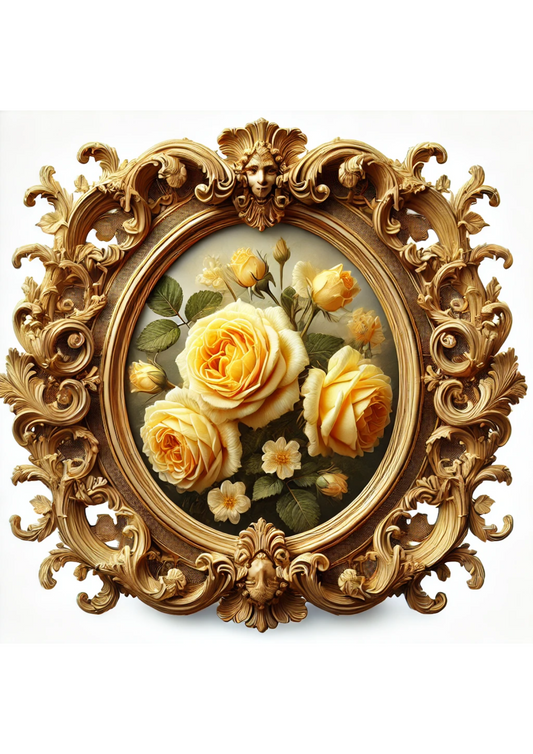 Rice Paper For Decoupage Roses In Baroque Frame Full Cat. No. 3138