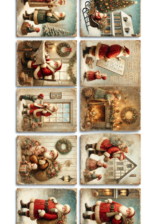 Rice Paper For Decoupage Santa Claus Scenes Full Cat. No. 3148