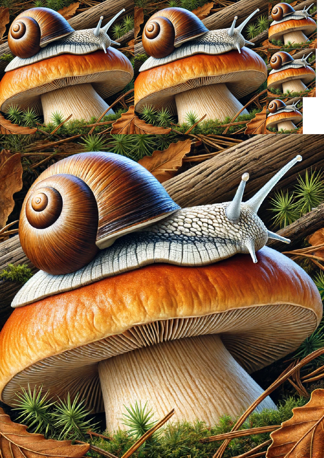 Reispapier für Decoupage-Collage „Schnecke auf Pilz“ Kat. Nr. 1230