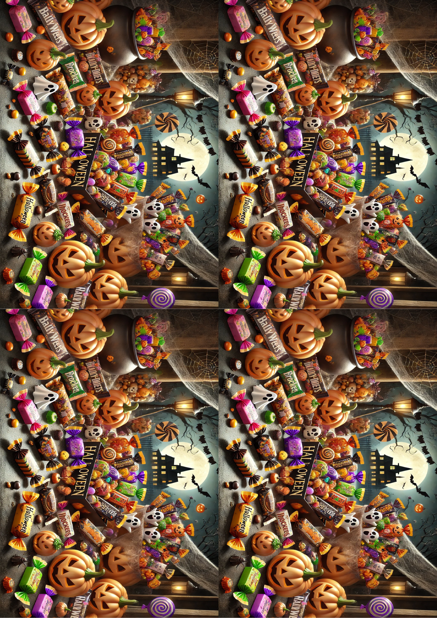 Reispapier für Decoupage Halloween Süßigkeiten Collage Kat. Nr. 1640