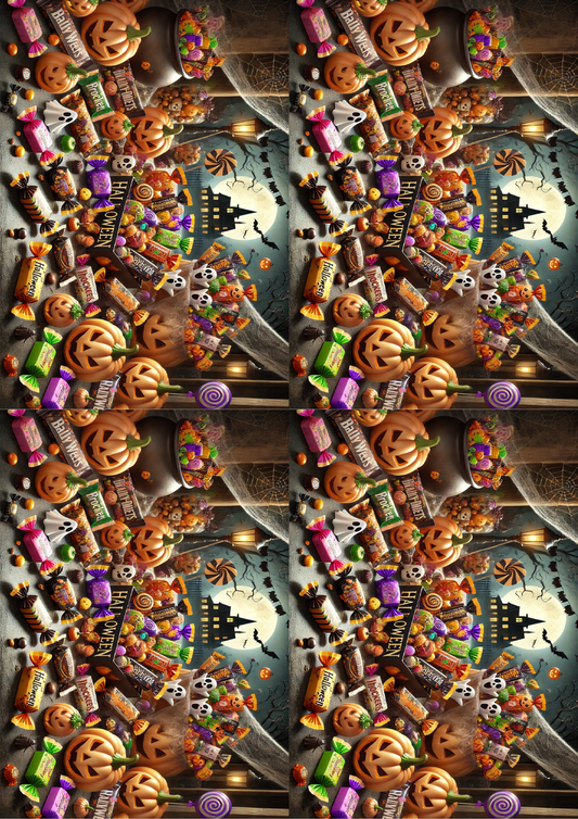 Reispapier für Decoupage Halloween Süßigkeiten Collage Kat. Nr. 1640