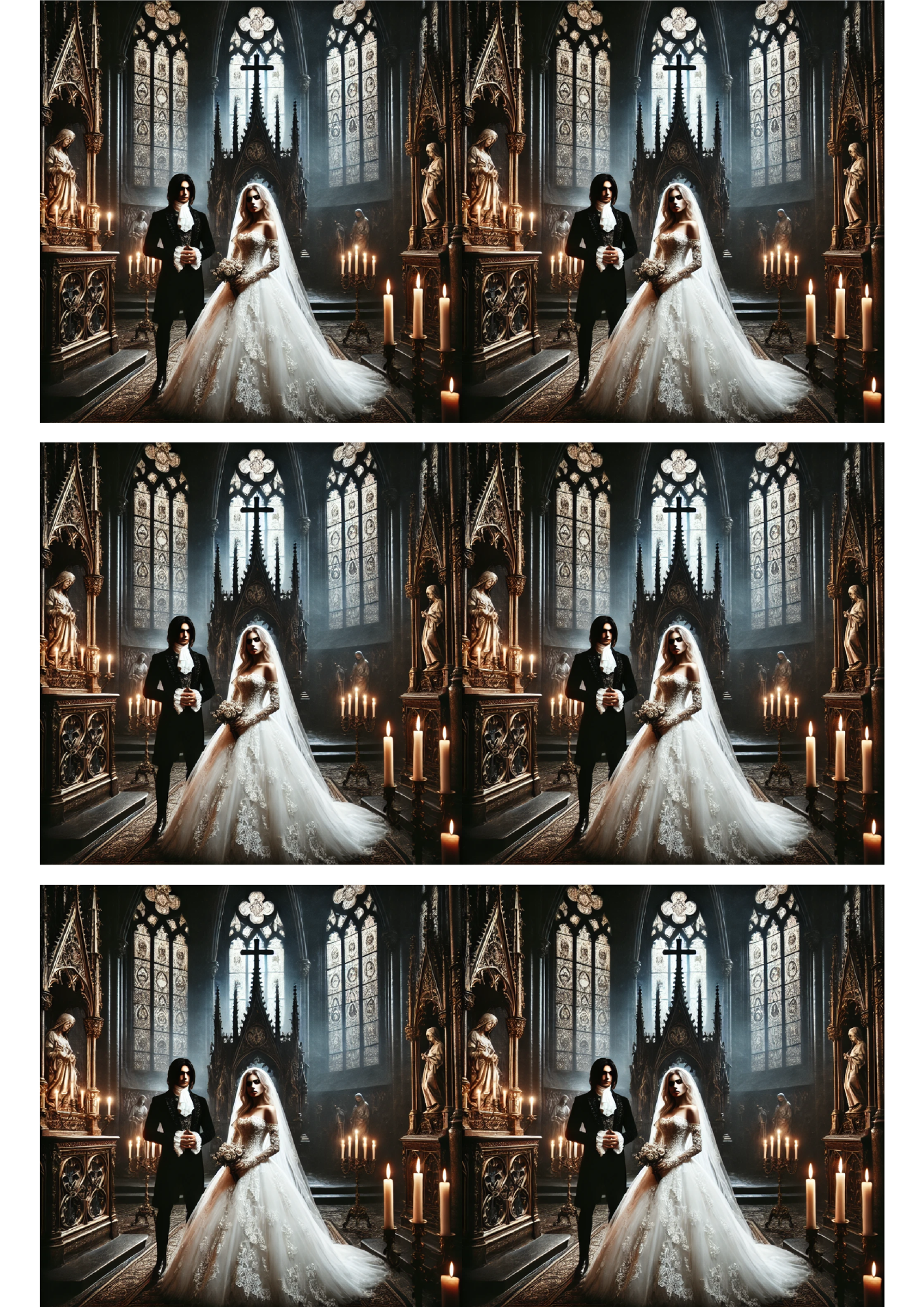 Reispapier für Decoupage Hochzeit im Gothic-Stil Collage Kat. Nr. 2787