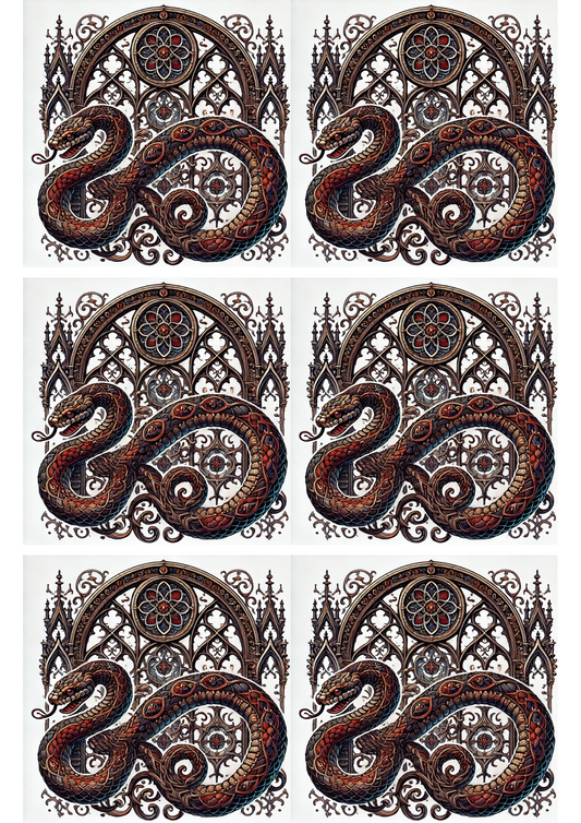 Reispapier für Decoupage-Schlange im Gothic-Stil Collage Kat. Nr. 2459