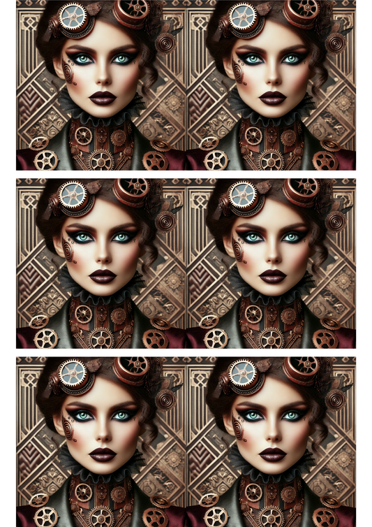 Reispapier für Decoupage Steampunk-Frauencollage Kat. Nr. 3159