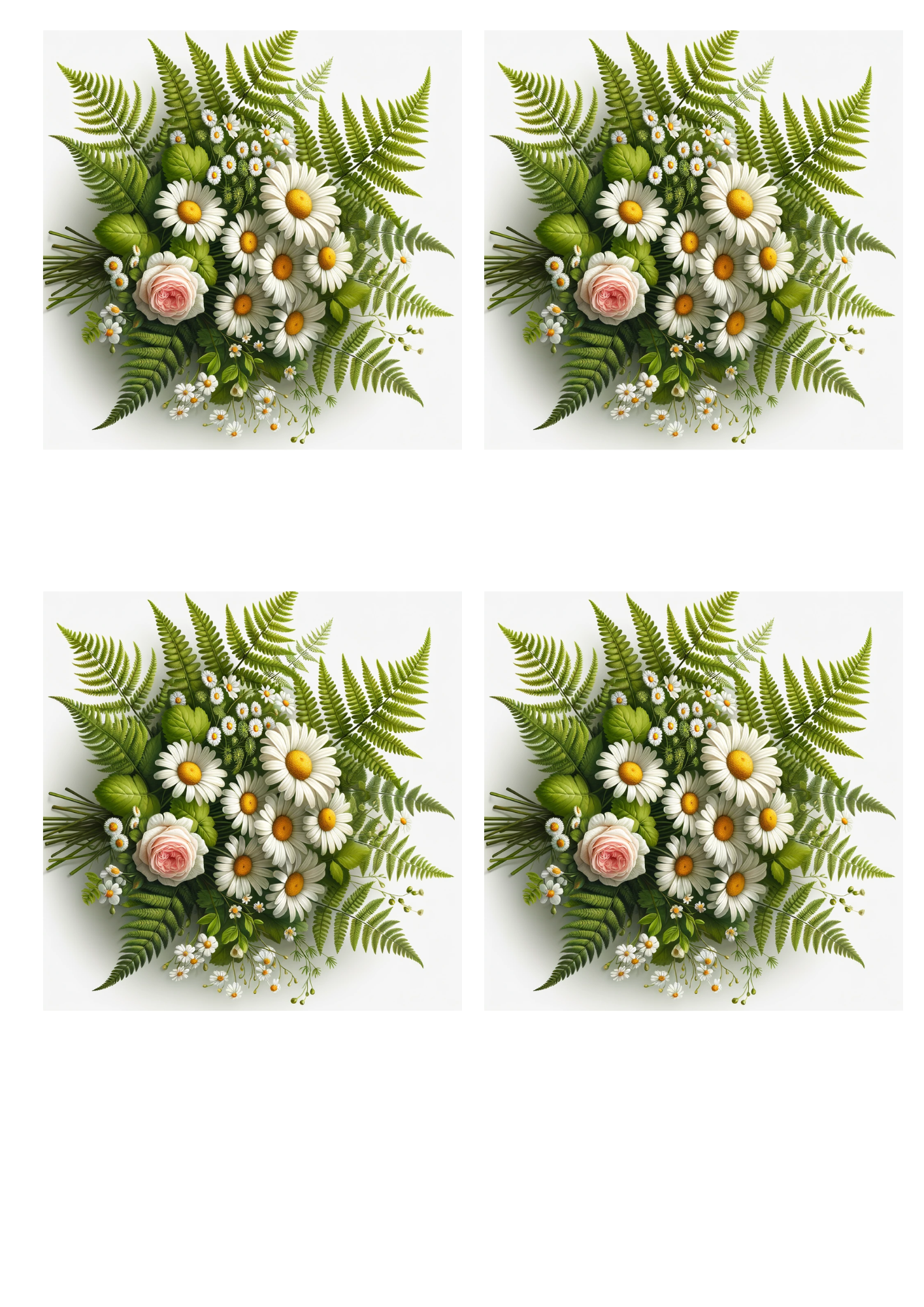 Rice Paper For Decoupage Bouquet of Daisies Collage Cat No. 750