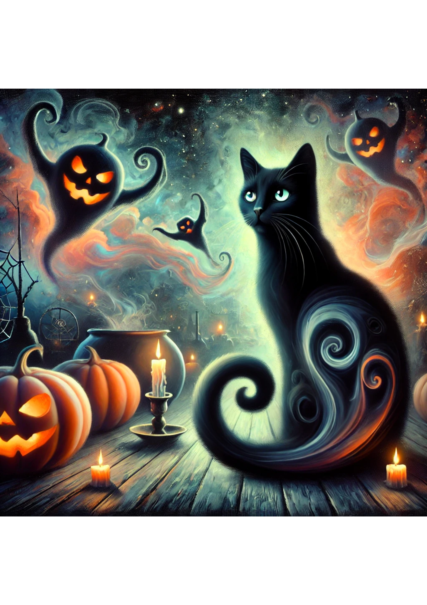 Reispapier für Decoupage Katze Surreal Halloween 2 Volle Kat. Nr. 2910