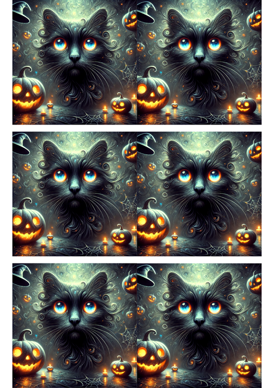Reispapier für Decoupage Katze Surreal Halloween Collagel Kat. Nr. 2907