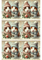 Rice Paper For Decoupage Guinea Pigs In Hats Schabby Chic Collage Cat. No. 2913