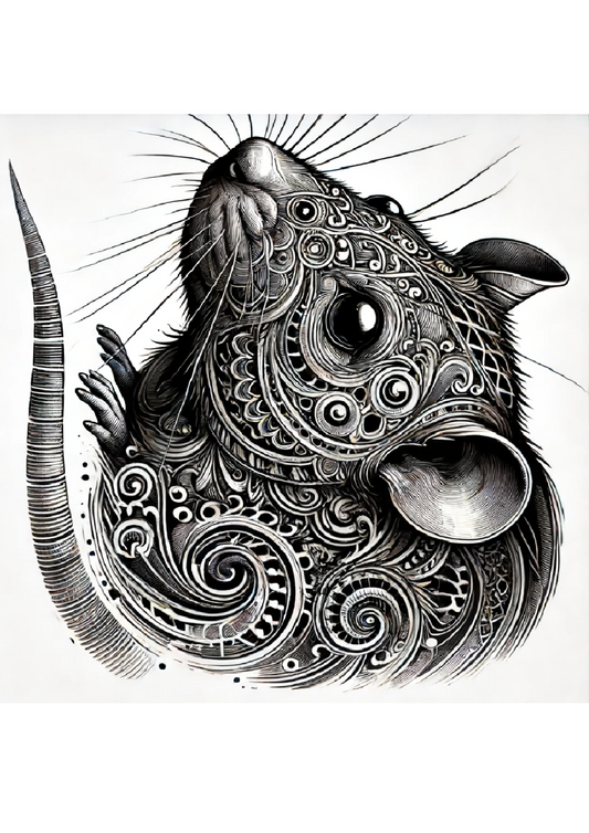 Reispapier für Decoupage-Ratte im Gothic-Stil, vollständige Kat.-Nr. 1241