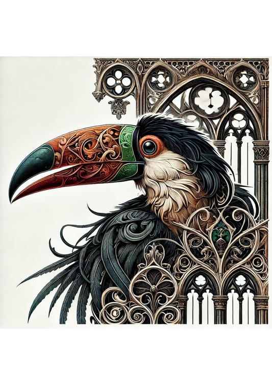 Reispapier für Decoupage, Tukan, Gothic-Stil, komplett, Kat. Nr. 2548