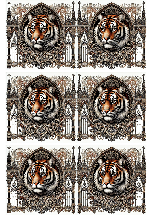 Reispapier für Decoupage Bengal Tiger Gothic Style Collage Kat. Nr. 2551
