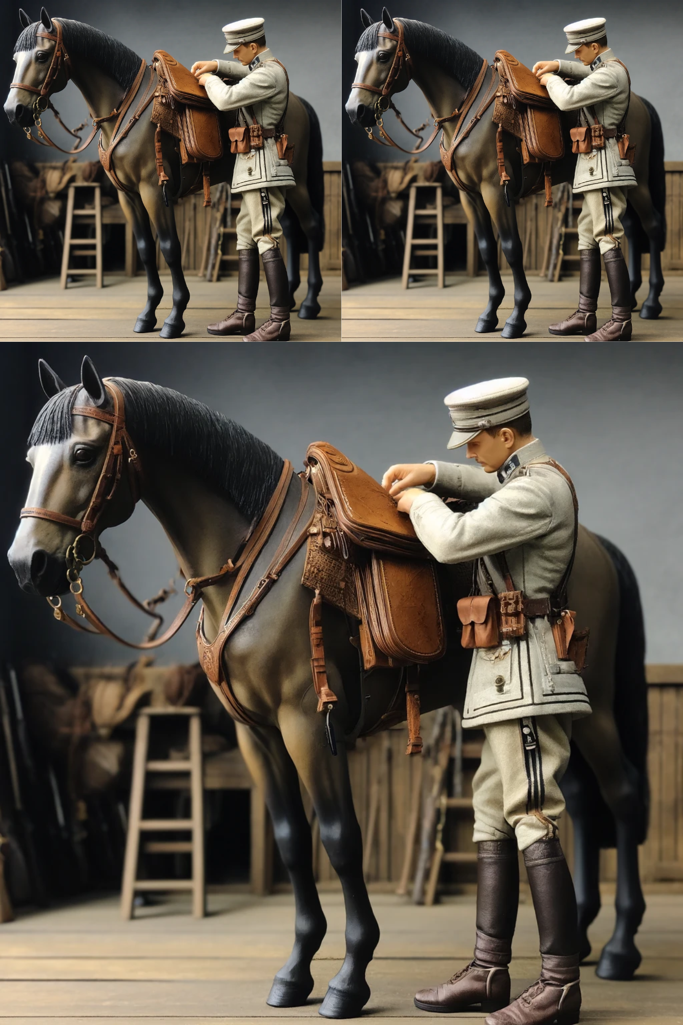 Reispapier für Decoupage, Soldaten-Lanzenreiter-Pferdesättel, Kat. Nr. 19