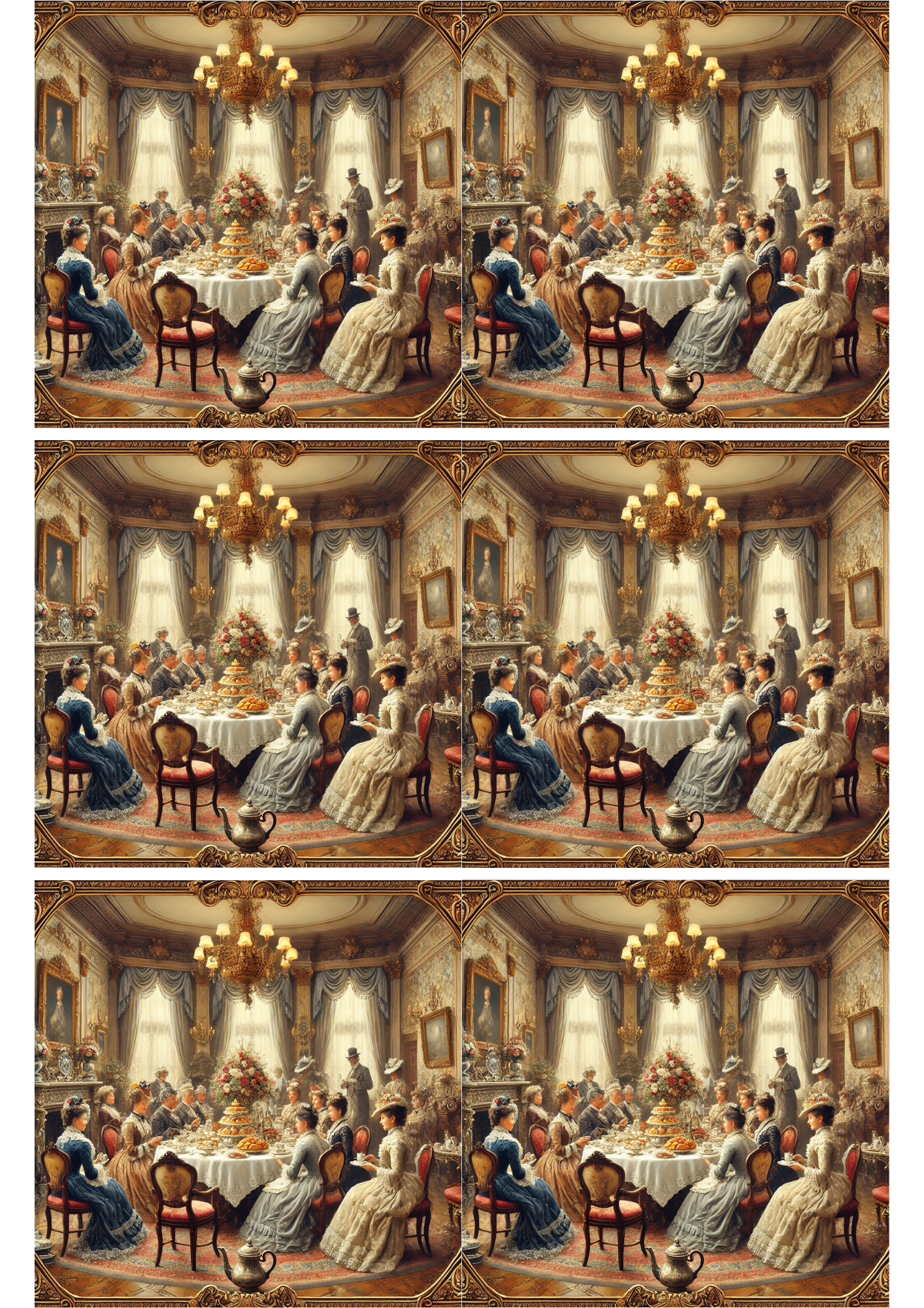 Reispapier für Decoupage, viktorianische Party-Collage, Kat. Nr. 2635