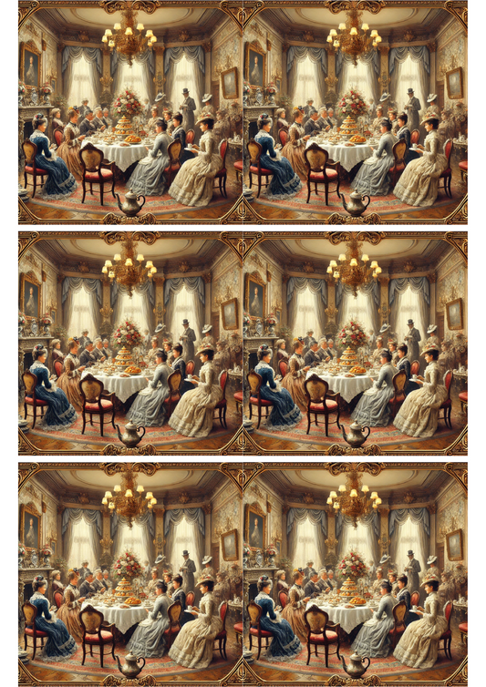 Reispapier für Decoupage, viktorianische Party-Collage, Kat. Nr. 2635