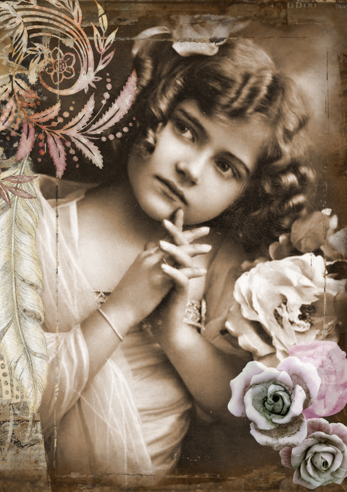 Reispapier für Decoupage Vintage Girl Full Kat. Nr. 2638