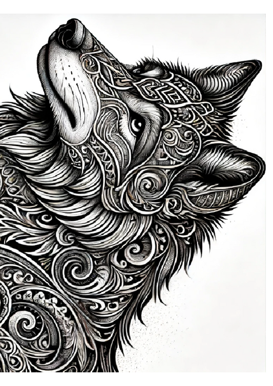 Reispapier für Decoupage Wolf im gotischen Stil, vollständige Kat.-Nr. 1245