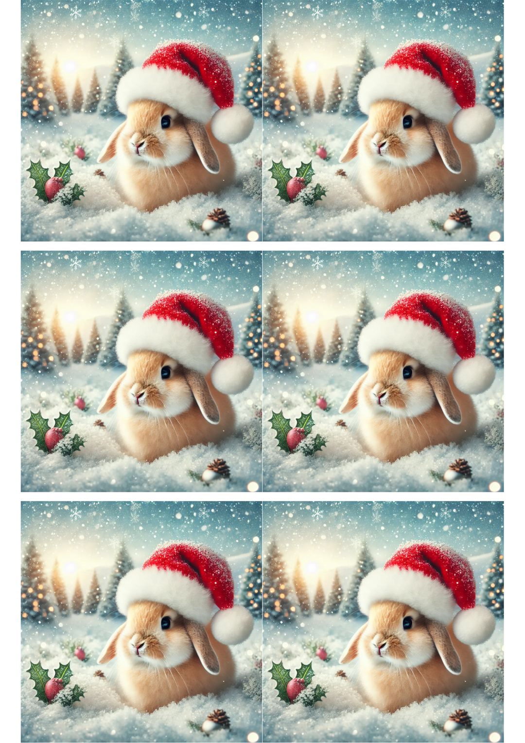 Reispapier für Decoupage Winterhasen-Collage Kat. Nr. 2675