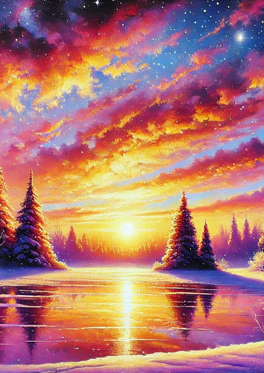 Reispapier für Decoupage Winter Sunset Full Kat. Nr. 2680