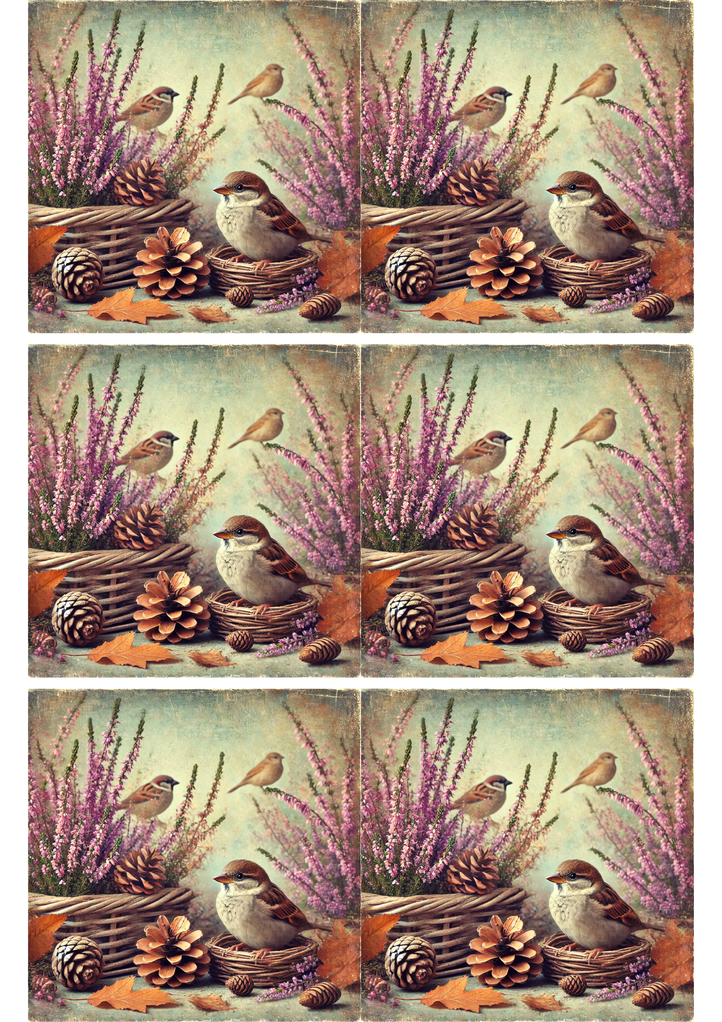 Reispapier für Decoupage Spatz im Herbst Collage Kat. Nr. 2785