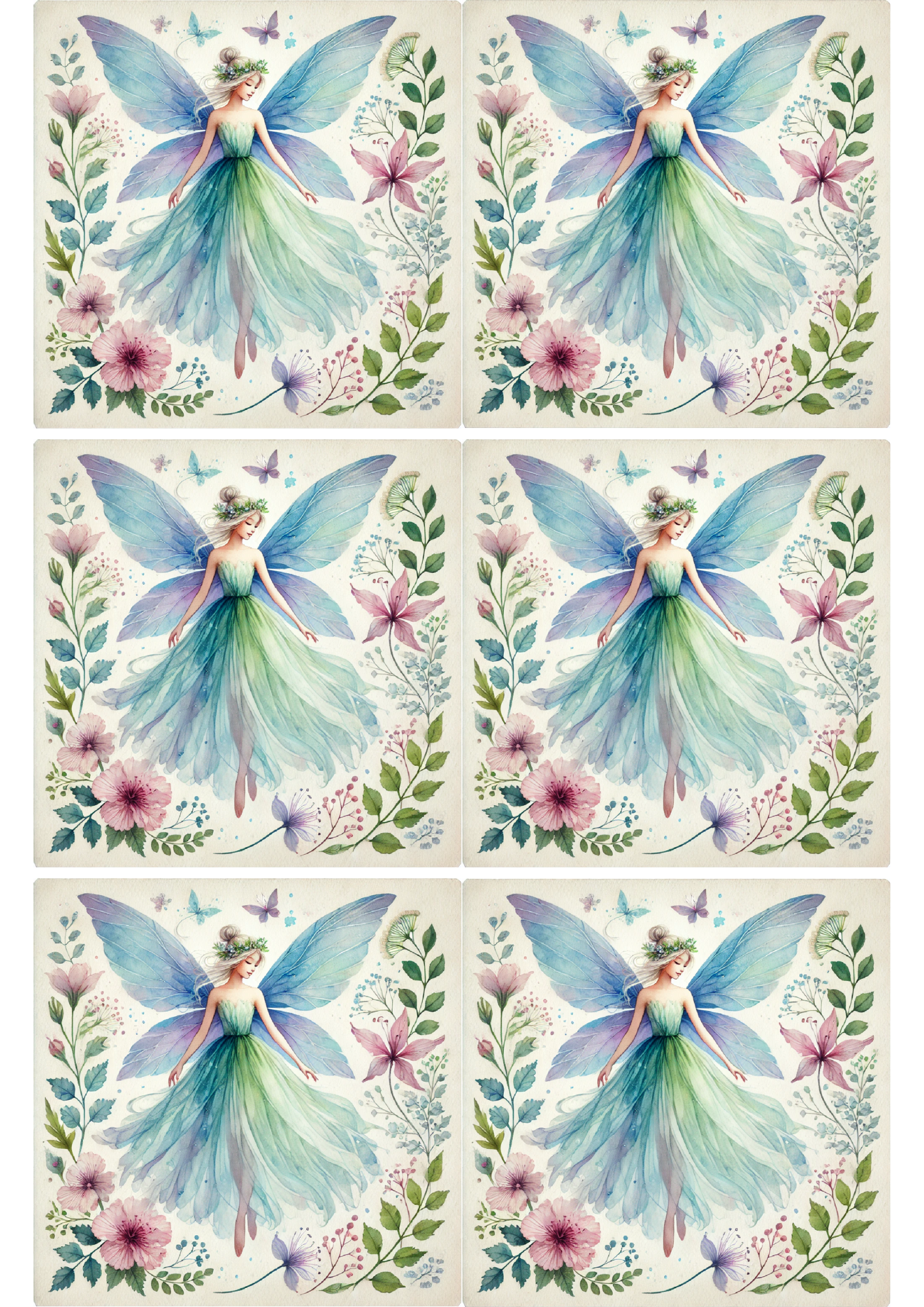 Reispapier für Decoupage Fairy Watercolor 2 Collage Kat. Nr. 2705