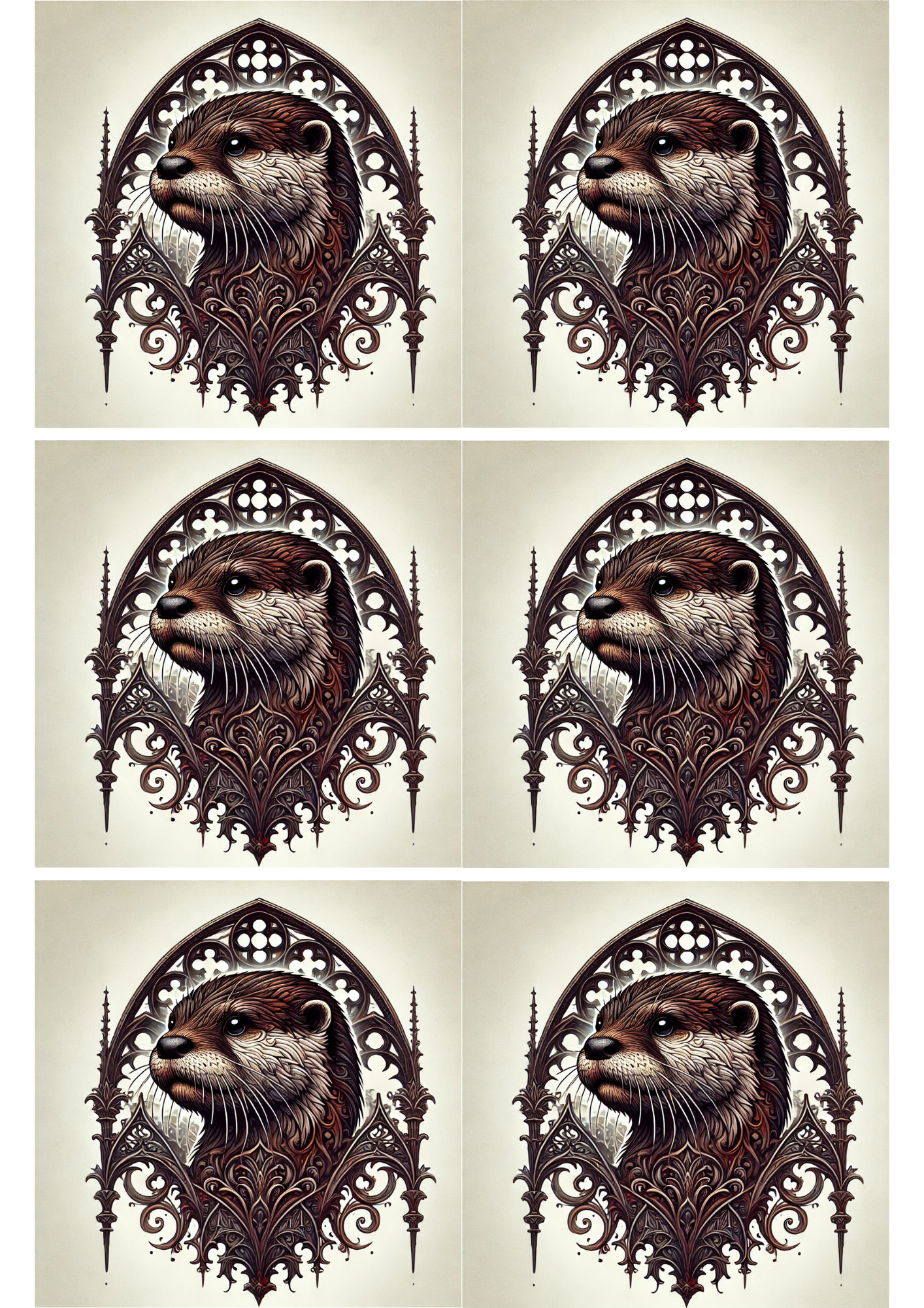 Reispapier für Decoupage Otter im Gothic-Stil Collage Kat. Nr. 2687