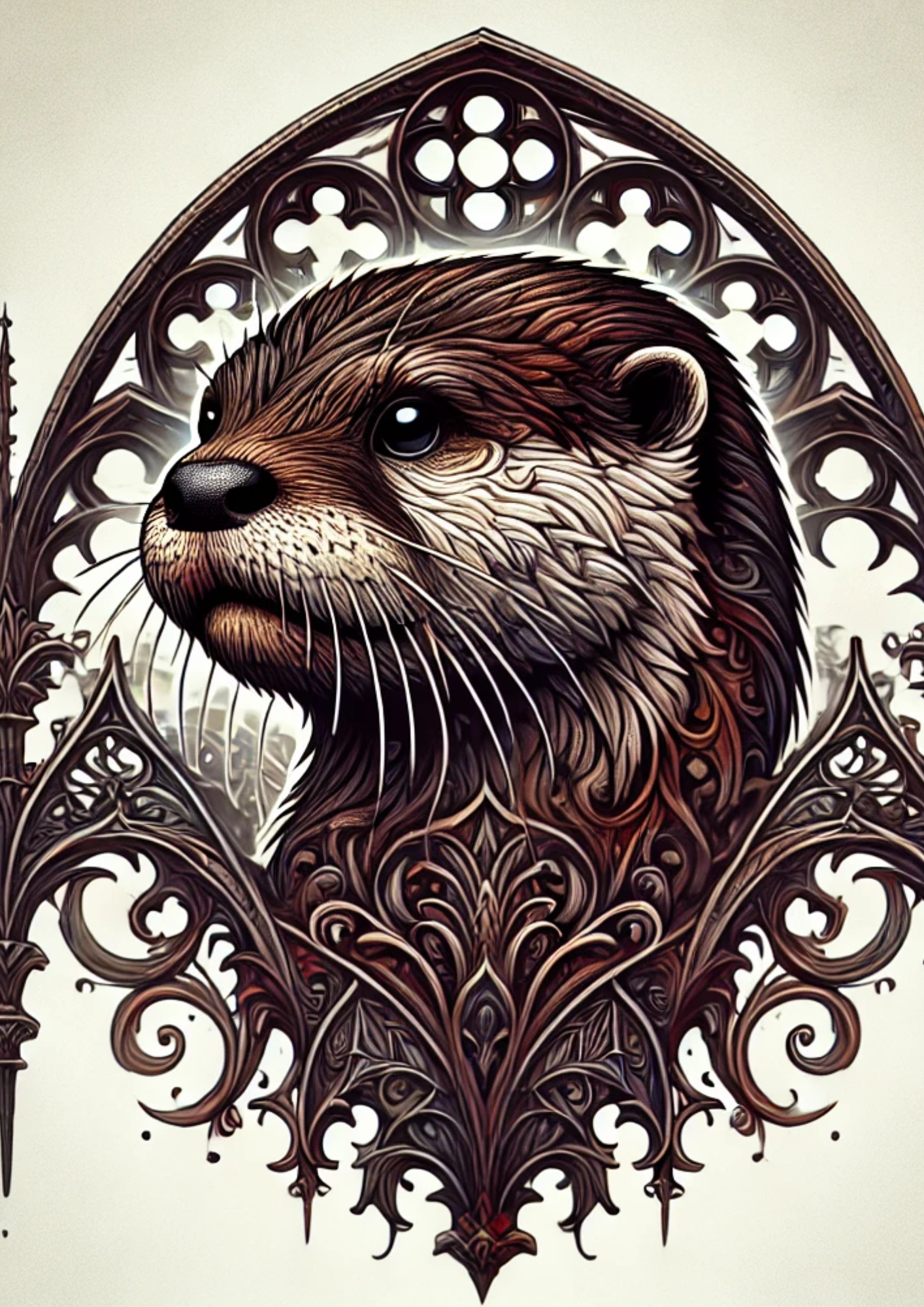 Reispapier für Decoupage Otter im gotischen Stil, vollständige Kat.-Nr. 2688