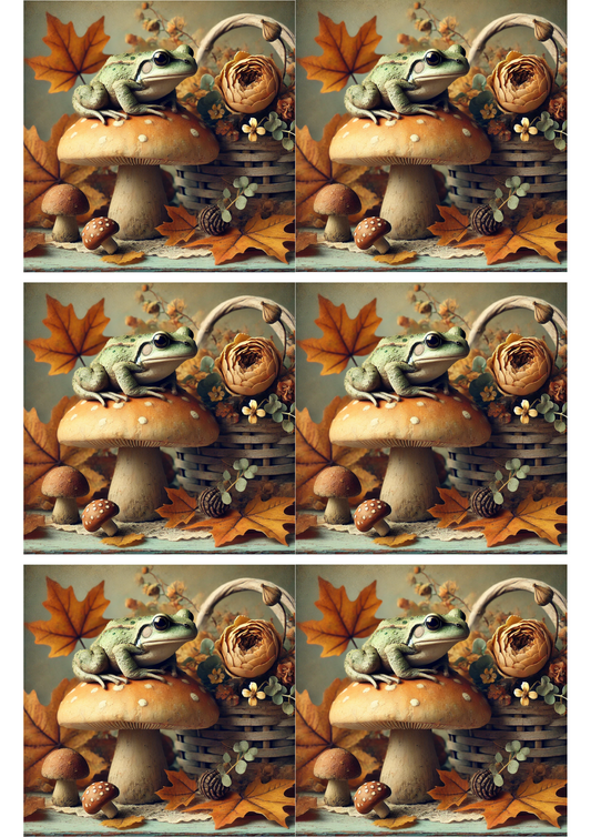 Reispapier für Decoupage Frosch im Herbst Collage Kat. Nr. 2719
