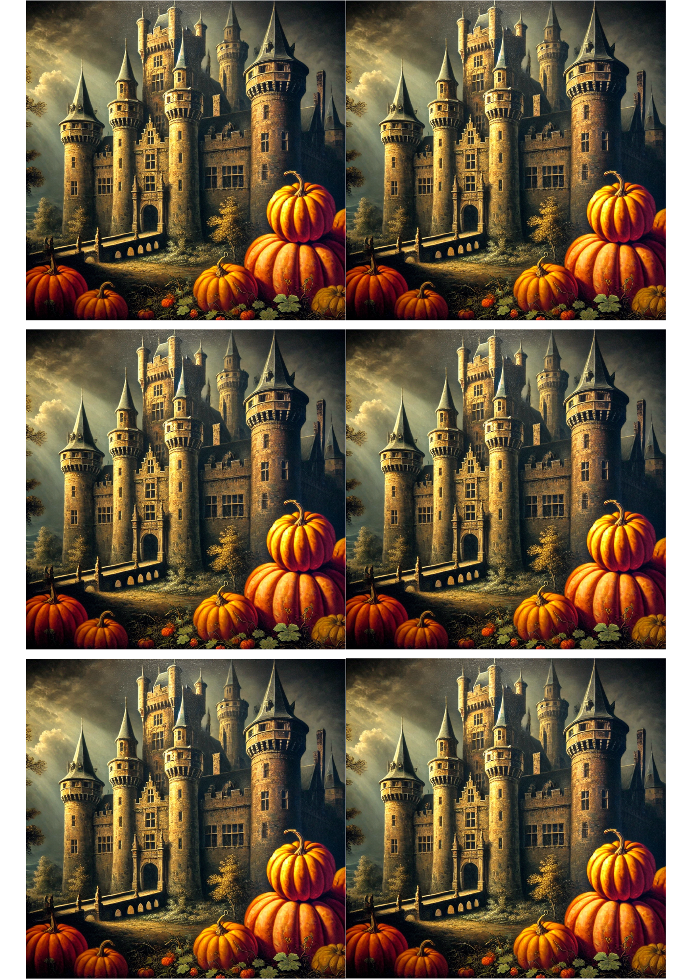 Reispapier für Decoupage Halloween Schloss Collage Kat. Nr. 2729