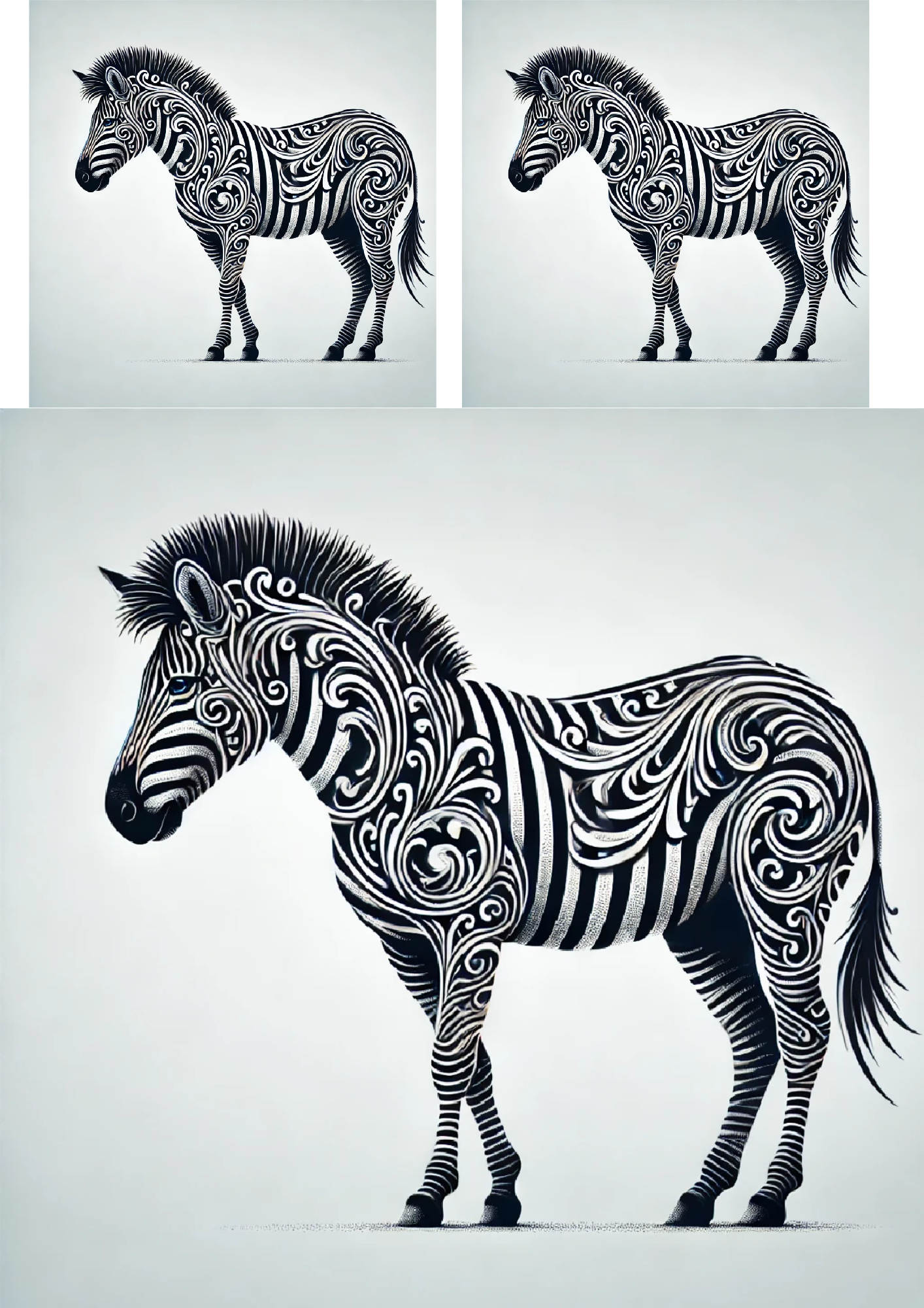 Reispapier für Decoupage Zebra im Gothic-Stil Collage Kat. Nr. 1481