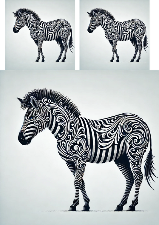 Reispapier für Decoupage Zebra im Gothic-Stil Collage Kat. Nr. 1481
