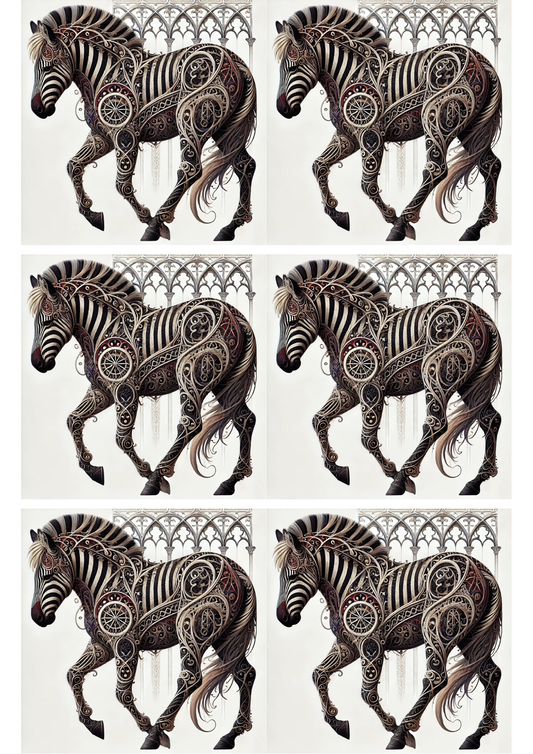 Reispapier für Decoupage Zebra im Gothic-Stil Collage Kat. Nr. 2731