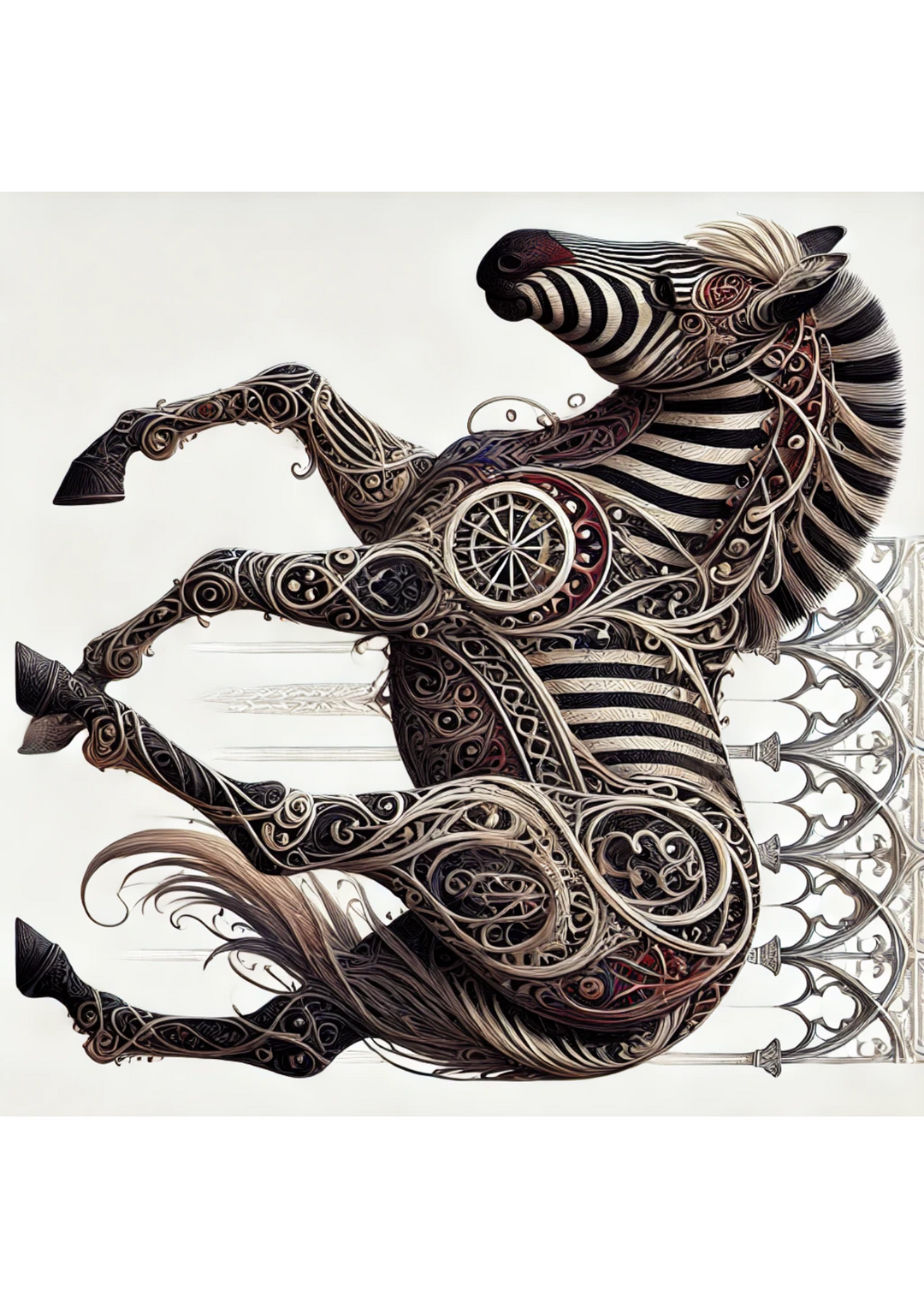 Reispapier für Decoupage Zebra im gotischen Stil, vollständige Kat.-Nr. 2732